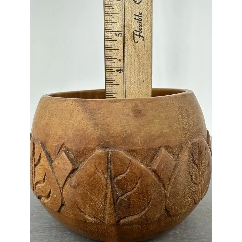 Vintage Monkey Pot Hand Carved Wood Bowl  Phillipinea